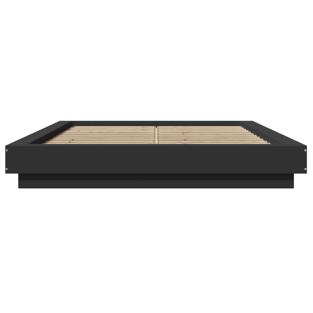Bettgestell mit LED Schwarz 120x190 cm Holzwerkstoff