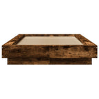 Bettgestell mit LED Räuchereiche 75x190 cm Holzwerkstoff