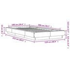 Bettgestell Räuchereiche 100x200 cm Holzwerkstoff