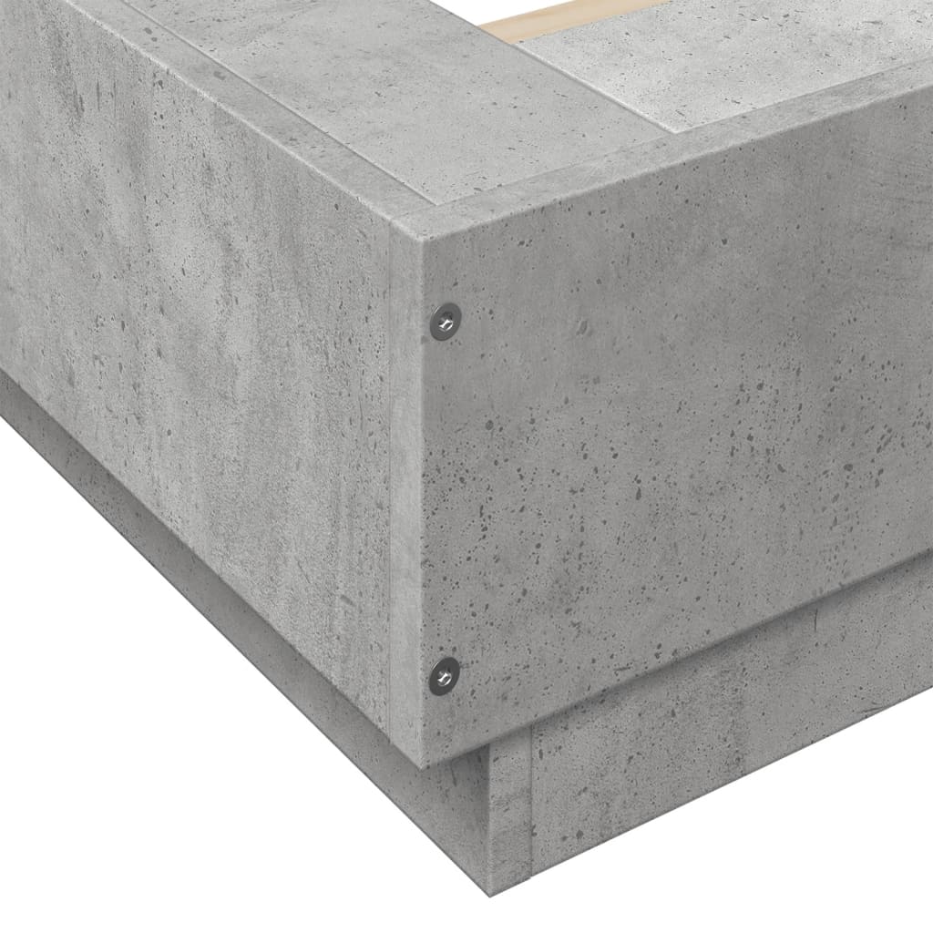 Bettgestell Betongrau 135x190 cm Holzwerkstoff