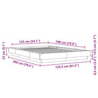 Bettgestell Betongrau 135x190 cm Holzwerkstoff
