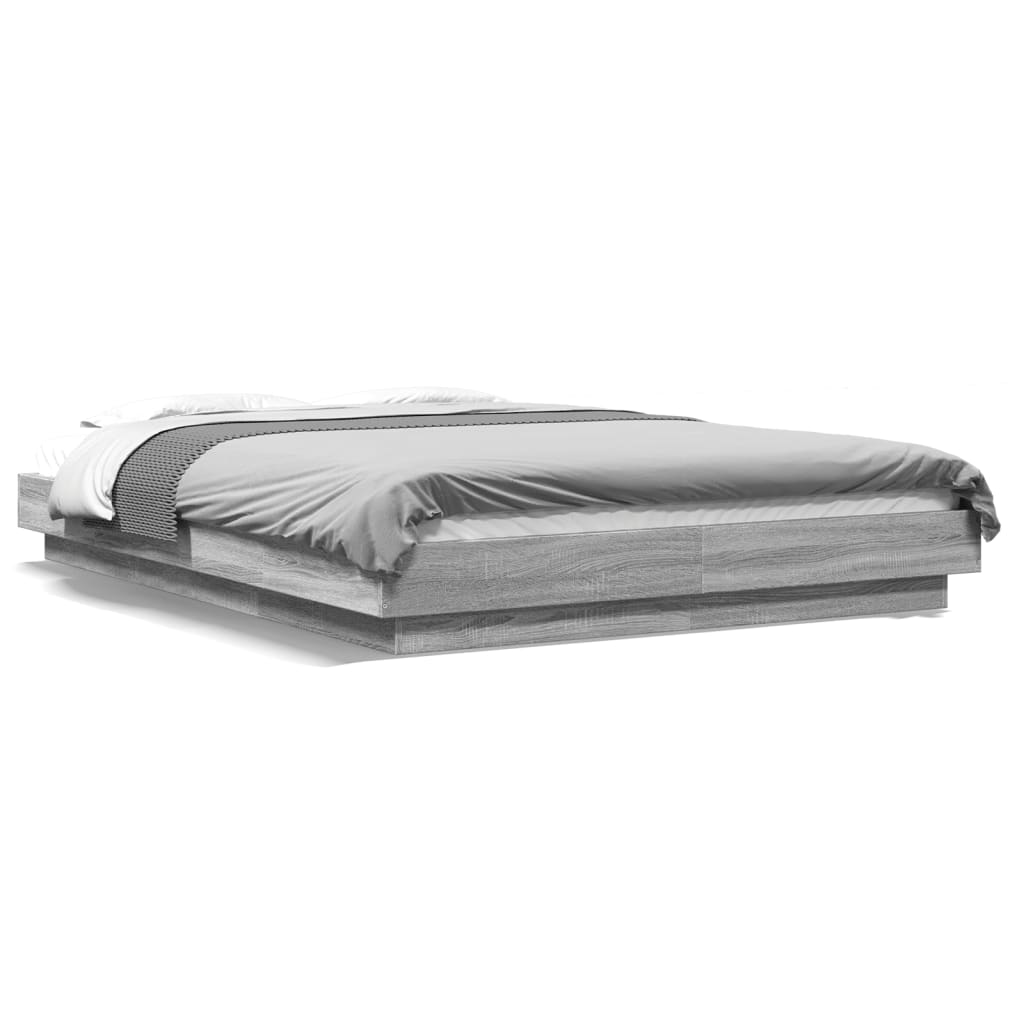 Bettgestell Grau Sonoma 135x190 cm Holzwerkstoff