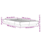 Bettgestell Schwarz 90x190 cm Holzwerkstoff