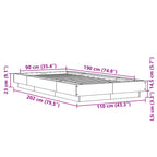 Bettgestell Grau Sonoma 90x190 cm Holzwerkstoff