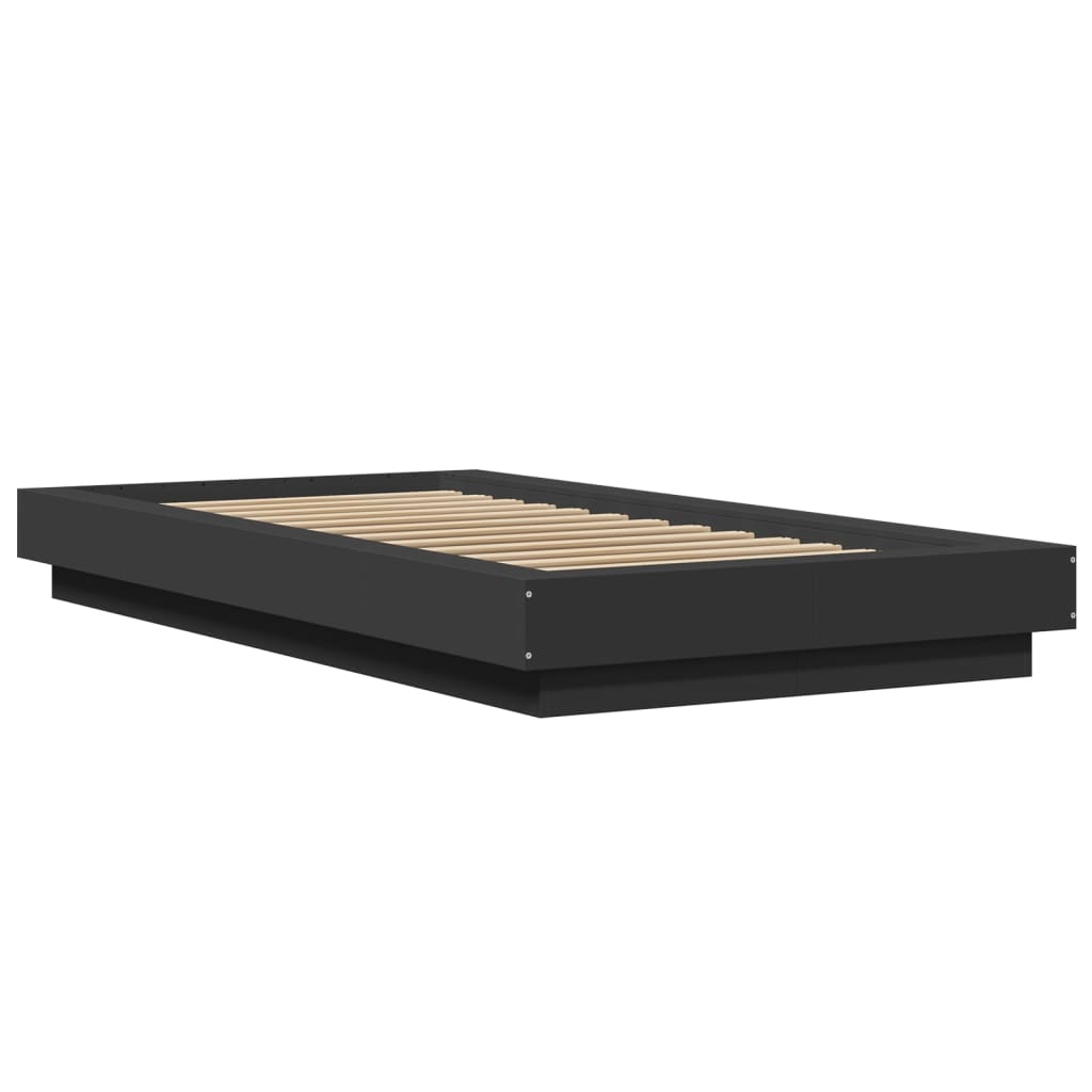 Bettgestell Schwarz 75x190 cm Holzwerkstoff