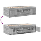 Tagesbett mit Schubladen ohne Matratze Grau Sonoma 75x190 cm