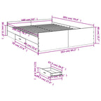 Bettgestell mit Schubladen Grau Sonoma 160x200 cm Holzwerkstoff