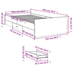 Bettgestell mit Schubladen Braun Eichen-Optik 100x200 cm