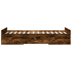 Bettgestell mit Schubladen Räuchereiche 90x200cm Holzwerkstoff