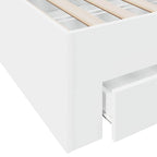 Bettgestell mit Schubladen Weiß 150x200 cm Holzwerkstoff
