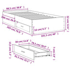 Bettgestell mit Schubladen Sonoma-Eiche 100x200cm Holzwerkstoff
