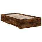 Bettgestell mit Schubladen Räuchereiche 75x190 cm Holzwerkstoff