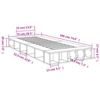 Bettgestell Braun Eichen-Optik 75x190 cm Holzwerkstoff