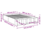 Bettgestell Grau Sonoma 120x200 cm Holzwerkstoff