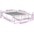 Bettgestell Betongrau 135x190 cm Holzwerkstoff