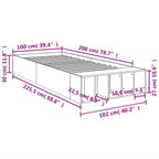 Bettgestell Schwarz 100x200 cm Holzwerkstoff