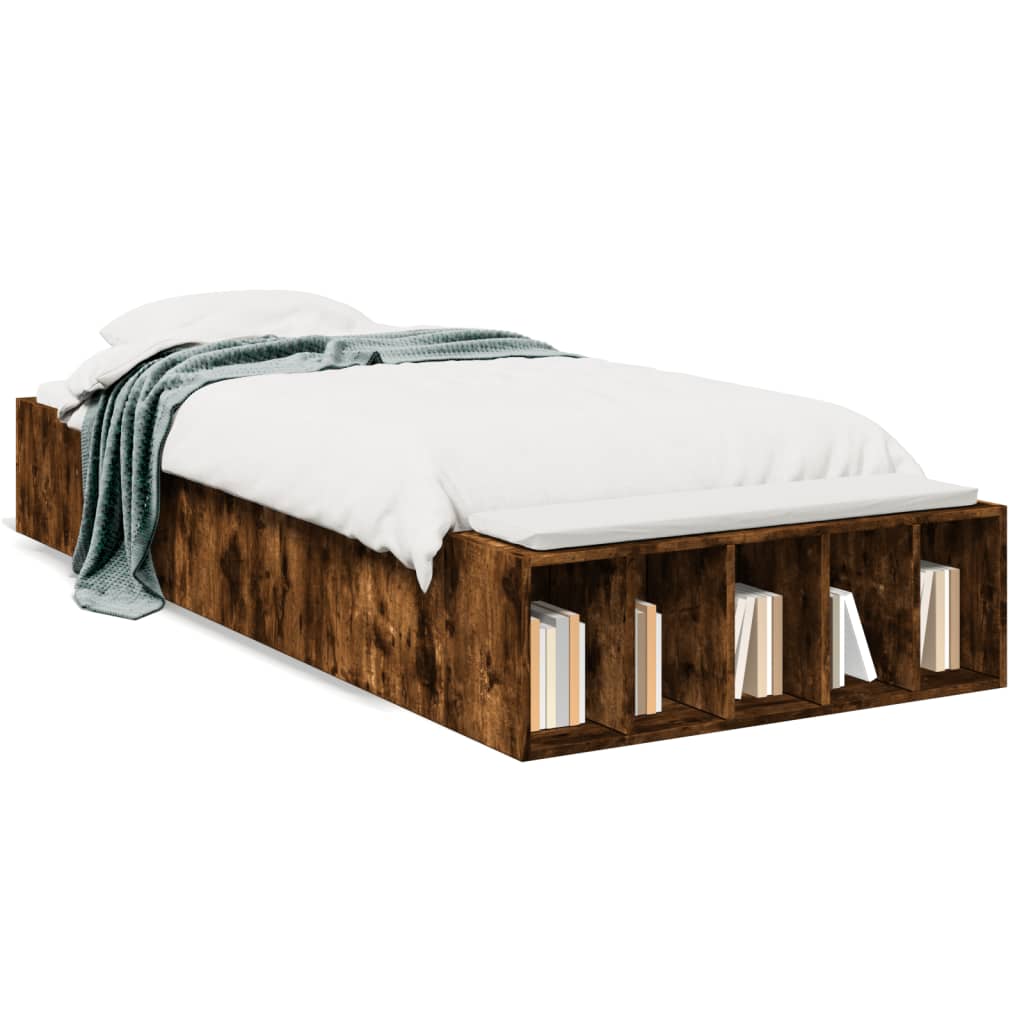 Bettgestell Räuchereiche 75x190 cm Holzwerkstoff