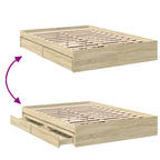 Bettgestell mit Schubladen Sonoma-Eiche 140x190cm Holzwerkstoff