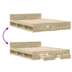 Bettgestell mit Schubladen Sonoma-Eiche 150x200cm Holzwerkstoff