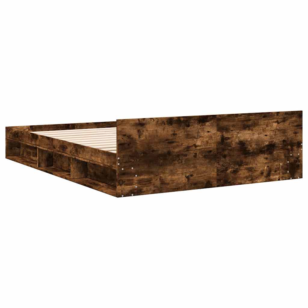 Bettgestell mit Schubladen Räuchereiche 140x190cm Holzwerkstoff