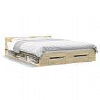 Bettgestell mit Schubladen Sonoma-Eiche 135x190cm Holzwerkstoff