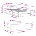 Bettgestell mit Schublade Sonoma-Eiche 90x190 cm Holzwerkstoff