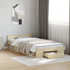 Bettgestell mit Schublade Sonoma-Eiche 90x190 cm Holzwerkstoff