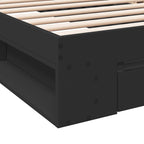 Bettgestell mit Schublade Schwarz 100x200 cm Holzwerkstoff