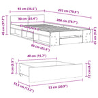 Bettgestell mit Schublade Braun Eichen-Optik 90x200 cm
