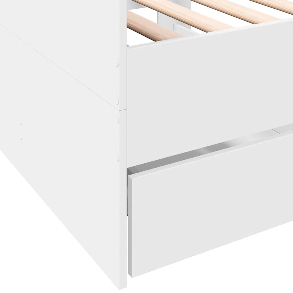 Tagesbett mit Schubladen ohne Matratze Weiß 90x200 cm