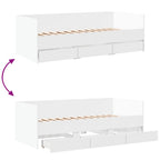Tagesbett mit Schubladen ohne Matratze Weiß 90x200 cm