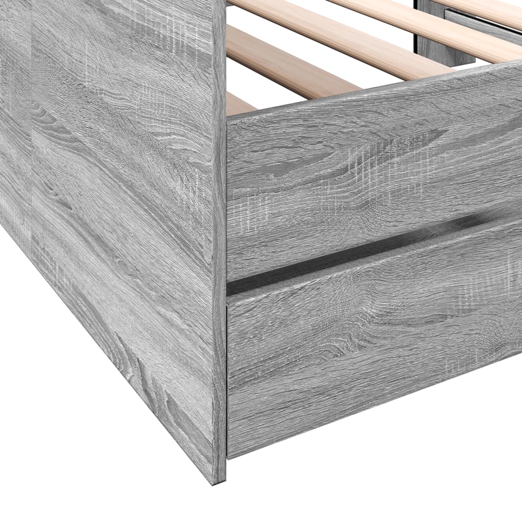 Tagesbett mit Schubladen ohne Matratze Grau Sonoma 100x200 cm