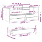 Tagesbett mit Schubladen ohne Matratze Sonoma-Eiche 90x190 cm