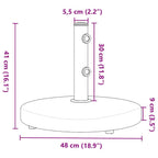 Sonnenschirmständer Ø32/38/48 mm Mast 25 kg Rund