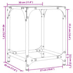 Couchtisch mit Glasplatte Transparent 30x30x40 cm Stahl