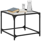 Couchtische mit Glasplatte 2 Stk. Transparent 50x50x40 cm Stahl