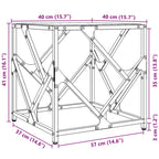Couchtisch mit Glasplatte Transparent 40x40x41 cm Stahl
