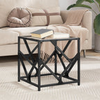 Couchtisch mit Glasplatte Transparent 40x40x41 cm Stahl