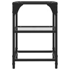 Couchtisch mit Glasplatte Transparent 30x30x45 cm Stahl