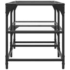 Couchtisch mit Glasplatte Transparent 78,5x40x45 cm Stahl