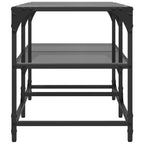Couchtisch mit Glasplatte Schwarz 78,5x40x45 cm Stahl