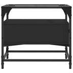 Couchtisch mit Glasplatte Schwarz 50x50x45 cm Stahl