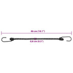 Gummiseile Reflektierend mit Haken 25 Stk. 46 cm