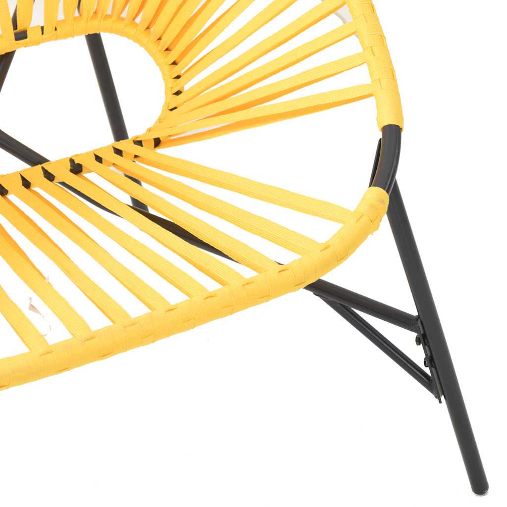 Gartenstuhl-Set 3-tlg. Schwarz und Gelb Poly Rattan