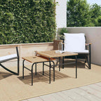 Outdoor-Satztische 2 Stk. Braun und Schwarz Stahl