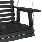 Hollywoodschaukel mit Metallketten Schwarz Massivholz Tanne