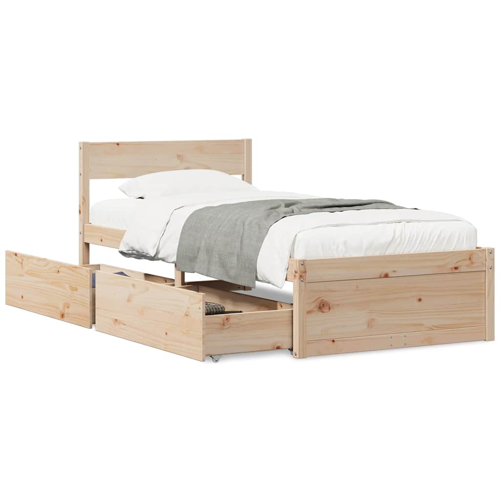 Massivholzbett ohne Matratze 90x190 cm Kiefernholz