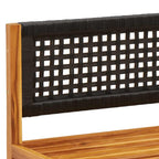 Gartensofa ohne Armlehnen mit Kissen Holz Akazie & Rattan