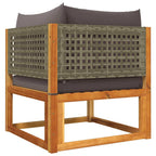 Gartensofa-Ecke mit Kissen Holz Akazie & Rattan