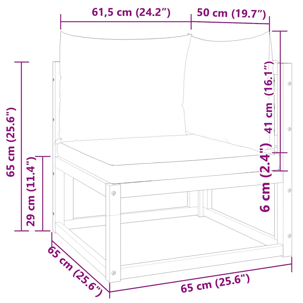 Gartensofa-Ecke mit Kissen Holz Akazie & Rattan